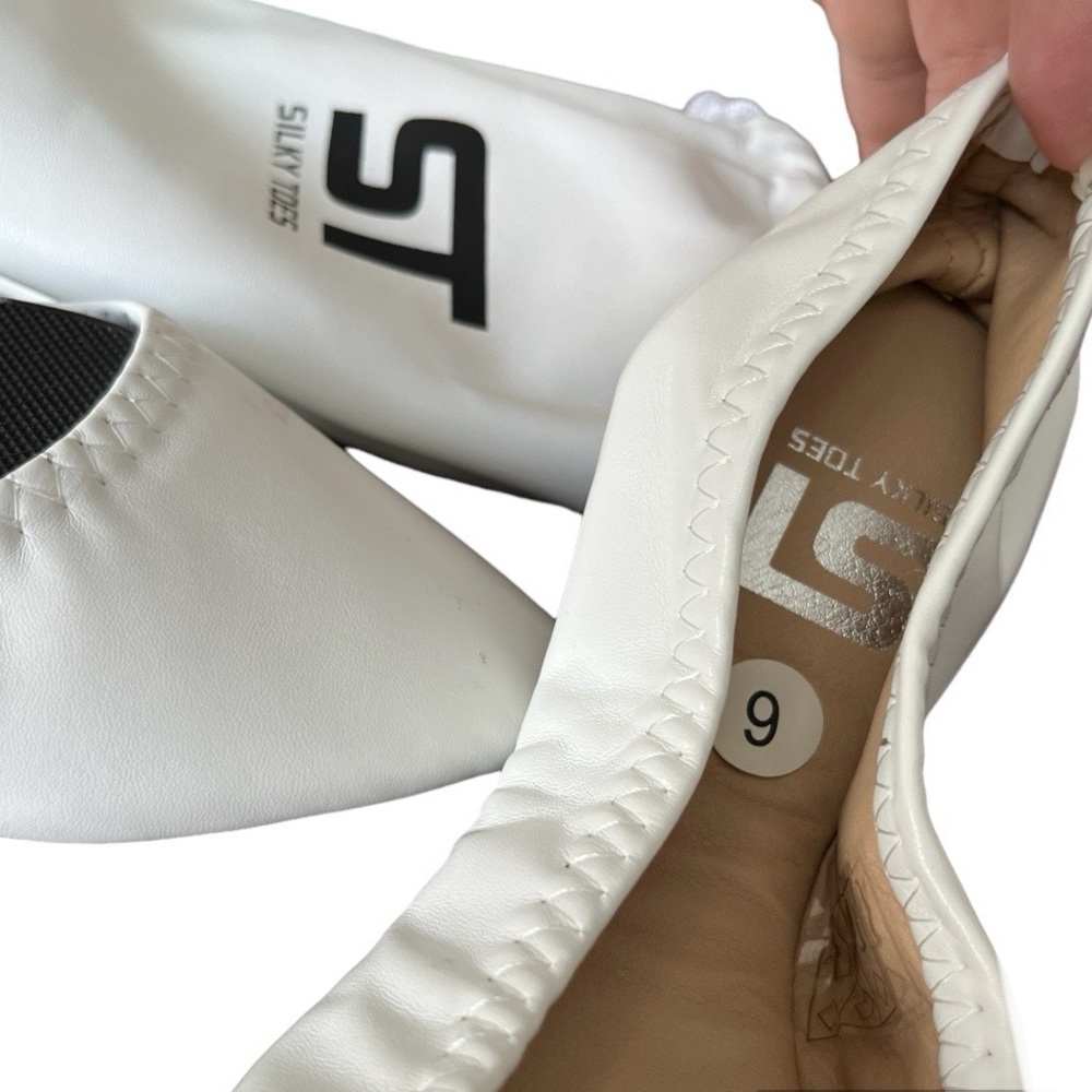 NWT Silky Toes Foldable Ballet Flats Shoes White Size 6 - Picture 8 of 12